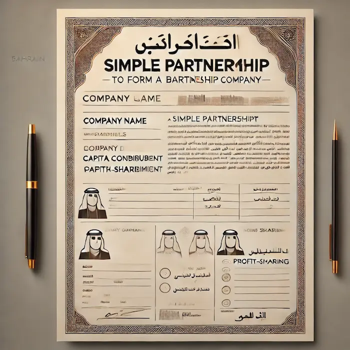 نموذج و صيغة عقد تأسيس شركة توصية بسيطة في البحرين